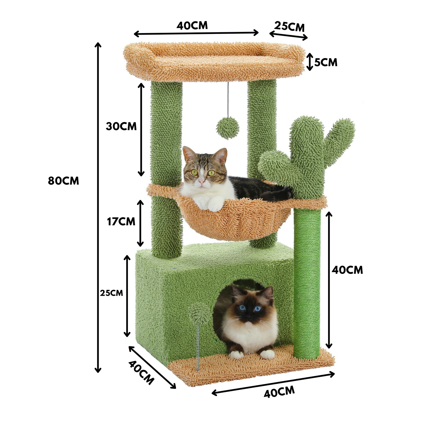 Arbre à chat compact – avec hamac, perchoir et griffoir