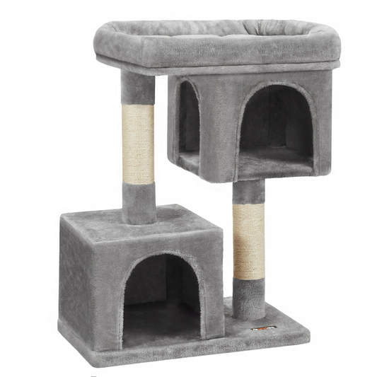 Arbre à chat 84 cm – avec niches, grande plateforme et griffoir