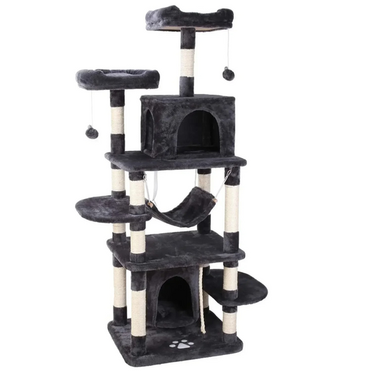 Arbre à chat – 170 cm avec griffoirs, niche et plateformes